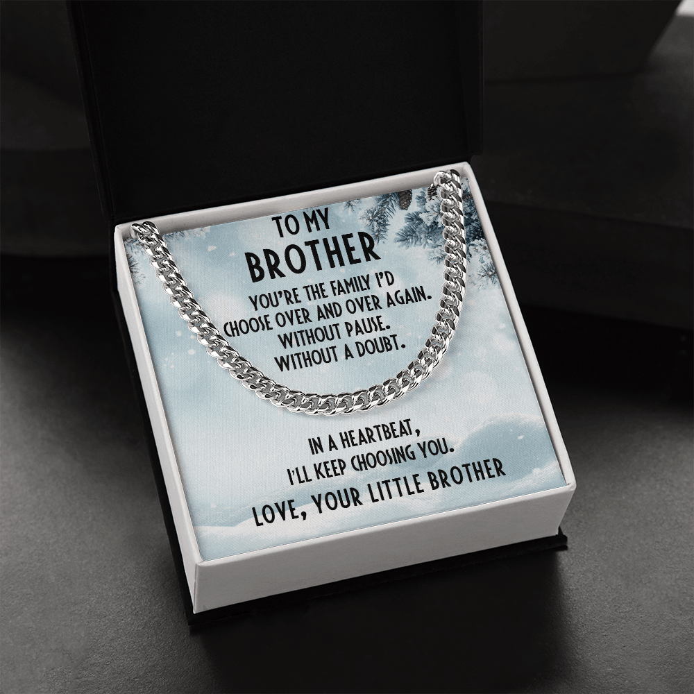 Brother Gift from Little Brother Cuban Link Chain Necklace - Mallard Moon Gift Shop