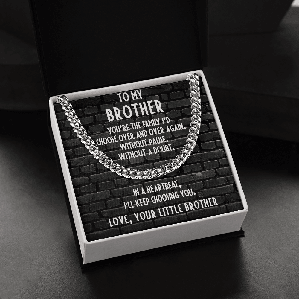 Brother Gift from Little Brother Cuban Link Chain Necklace - Mallard Moon Gift Shop