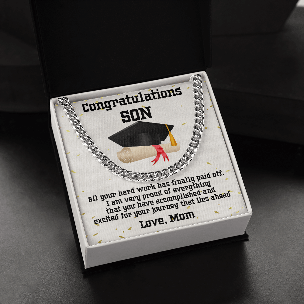 Son Graduation Gift Cuban Link Chain Necklace - Mallard Moon Gift Shop