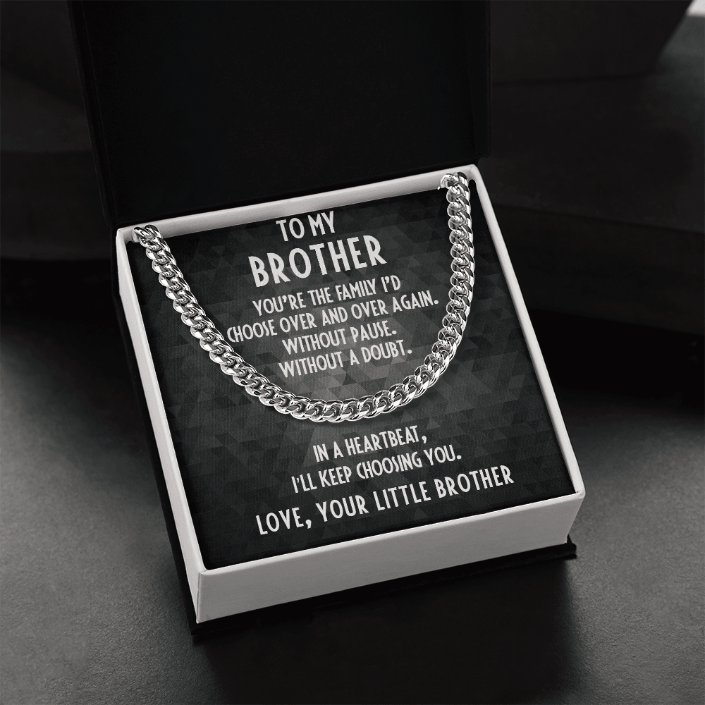 Gift for Brother Adjustable Cuban Link Chain Necklace - Mallard Moon Gift Shop