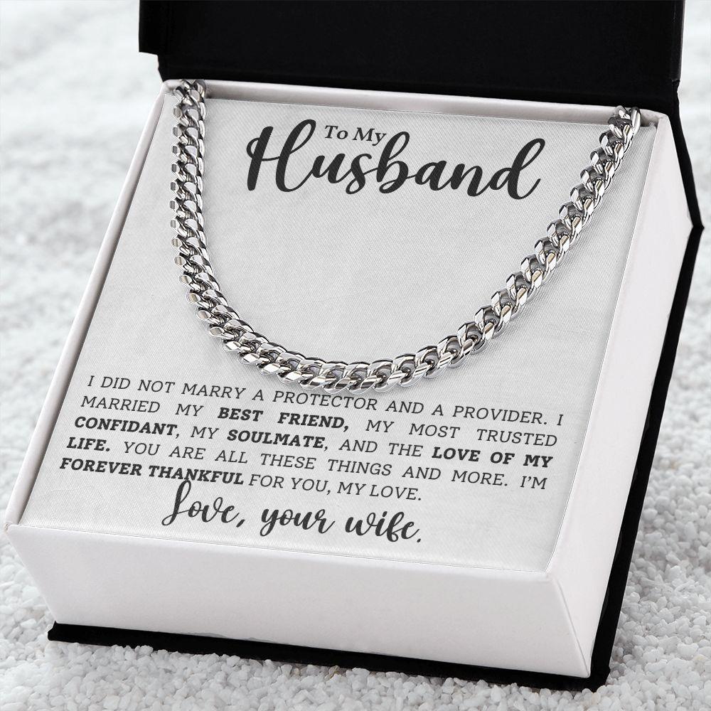 To My Husband, My Soulmate - Cuban Link Chain Necklace - Mallard Moon Gift Shop