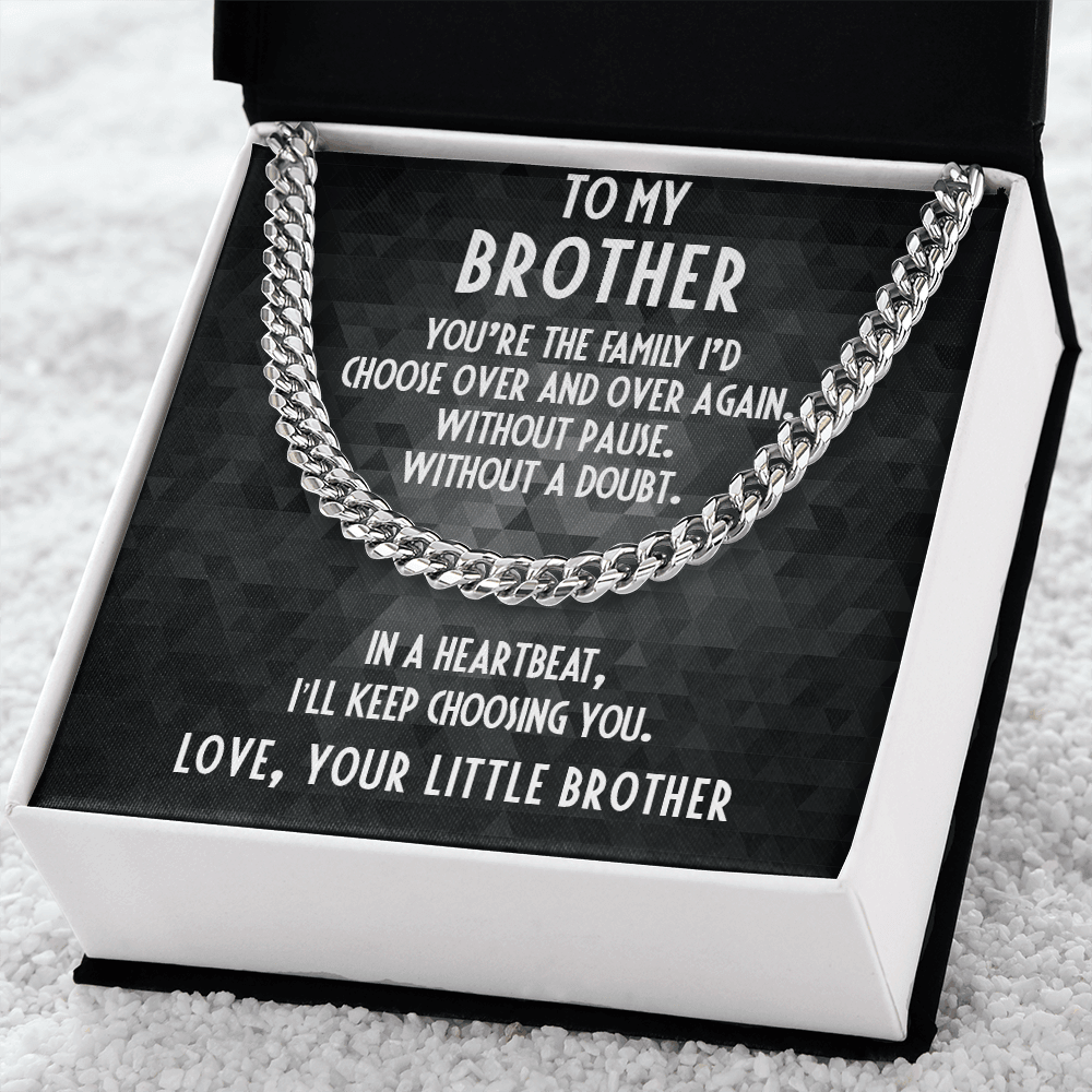 Gift for Brother Adjustable Cuban Link Chain Necklace - Mallard Moon Gift Shop