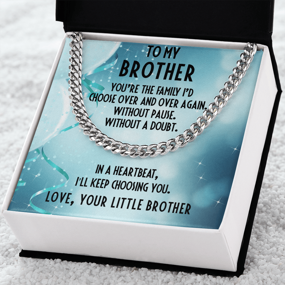 Brother Gift from Little Brother Cuban Link Chain Necklace - Mallard Moon Gift Shop