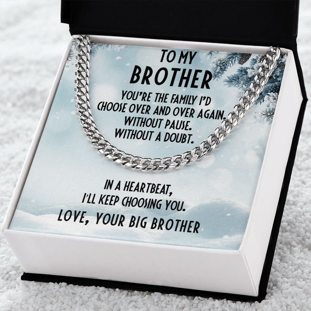 Brother Gift from Big Brother Cuban Link Chain Necklace - Mallard Moon Gift Shop