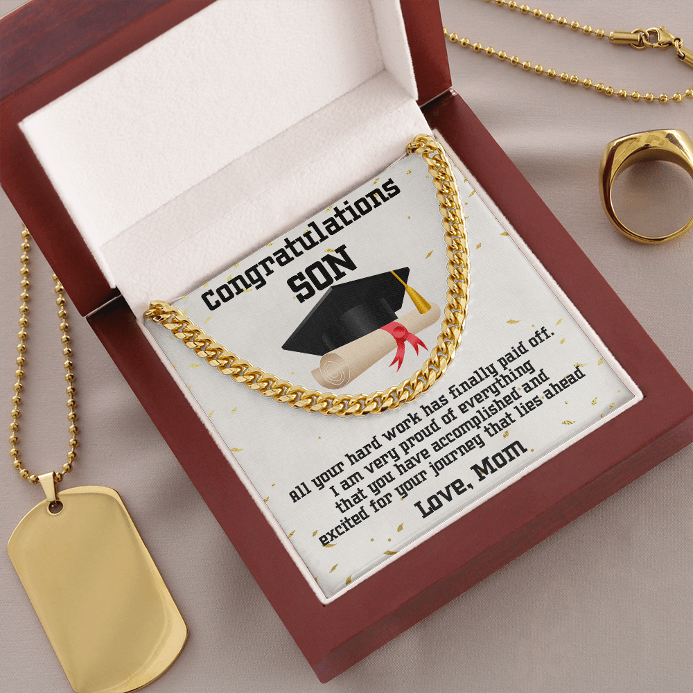 Son Graduation Gift Cuban Link Chain Necklace - Mallard Moon Gift Shop