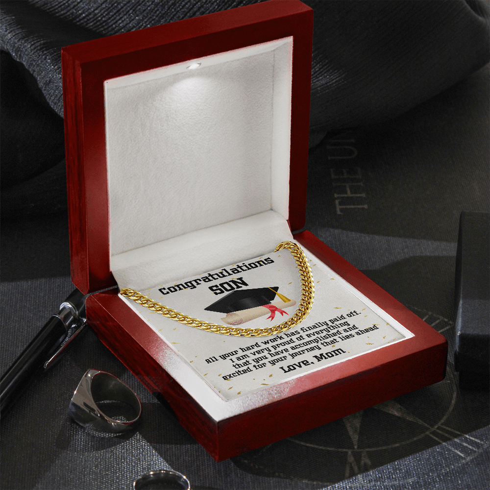 Son Graduation Gift Cuban Link Chain Necklace - Mallard Moon Gift Shop