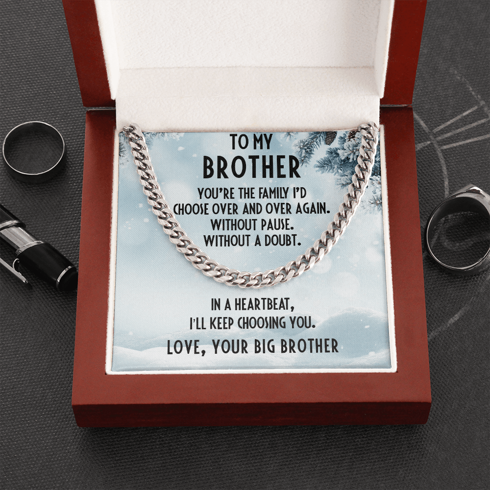 Brother Gift from Big Brother Cuban Link Chain Necklace - Mallard Moon Gift Shop