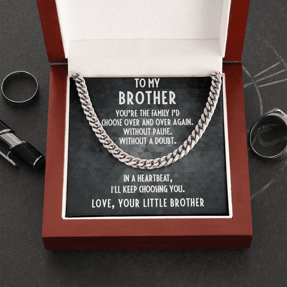 Gift for Brother Adjustable Cuban Link Chain Necklace - Mallard Moon Gift Shop