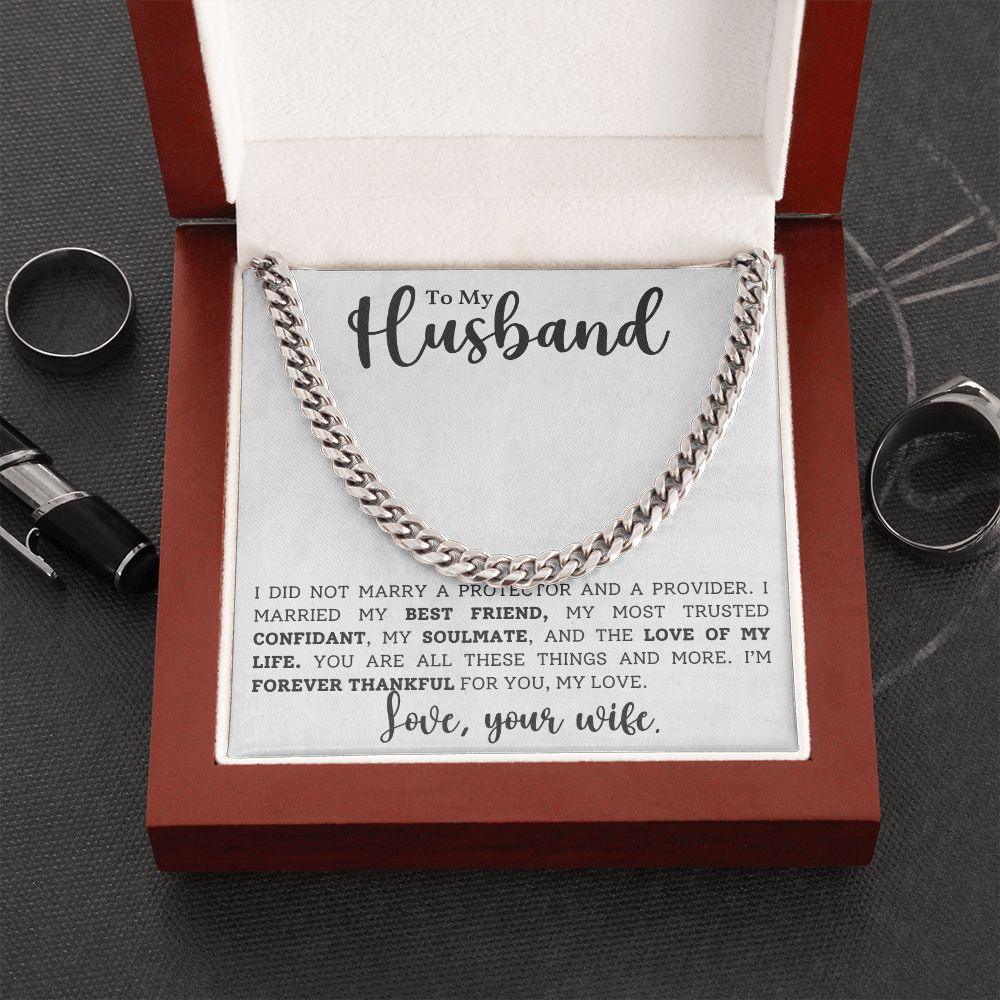 To My Husband, My Soulmate - Cuban Link Chain Necklace - Mallard Moon Gift Shop