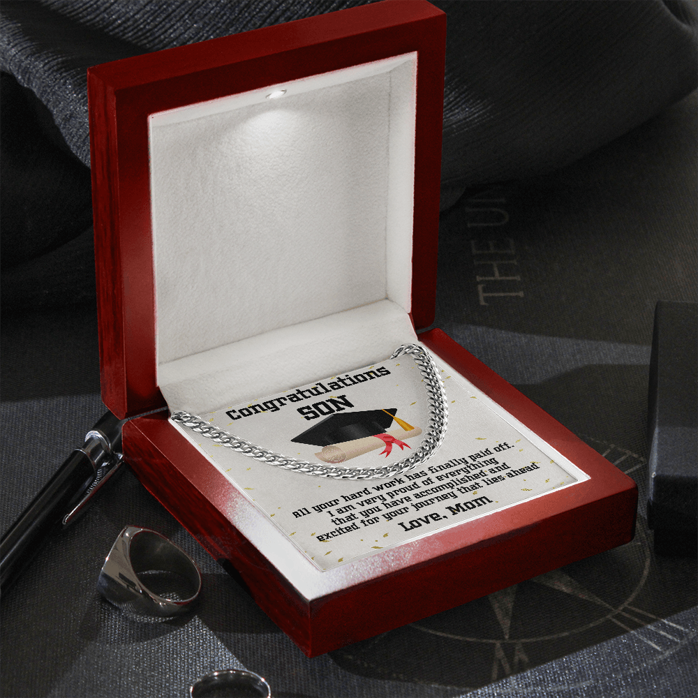 Son Graduation Gift Cuban Link Chain Necklace - Mallard Moon Gift Shop