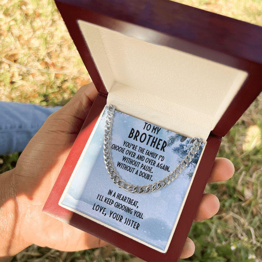 Gift for Brother from Sister Cuban Link Chain Necklace - Mallard Moon Gift Shop