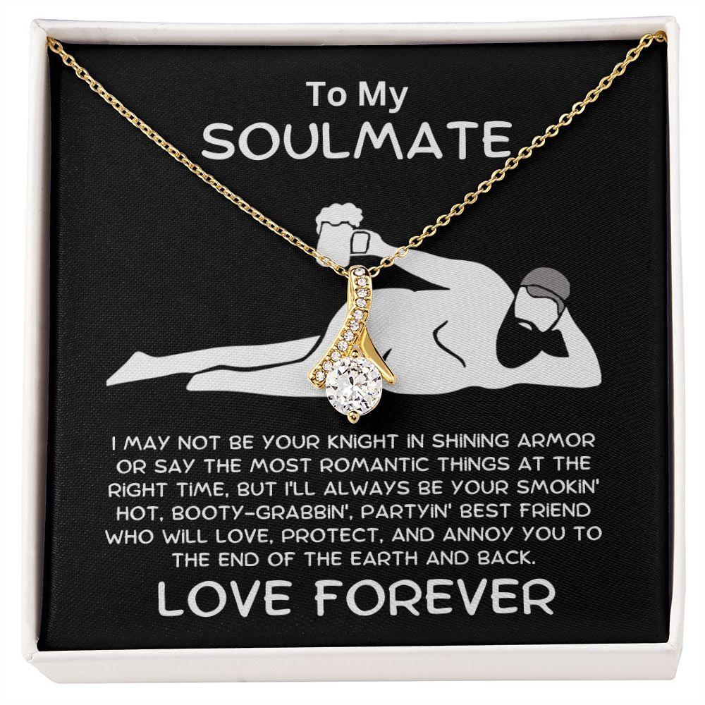 To My Soulmate - Knight in Shining Armor Alluring Beauty Pendant Necklace - Mallard Moon Gift Shop