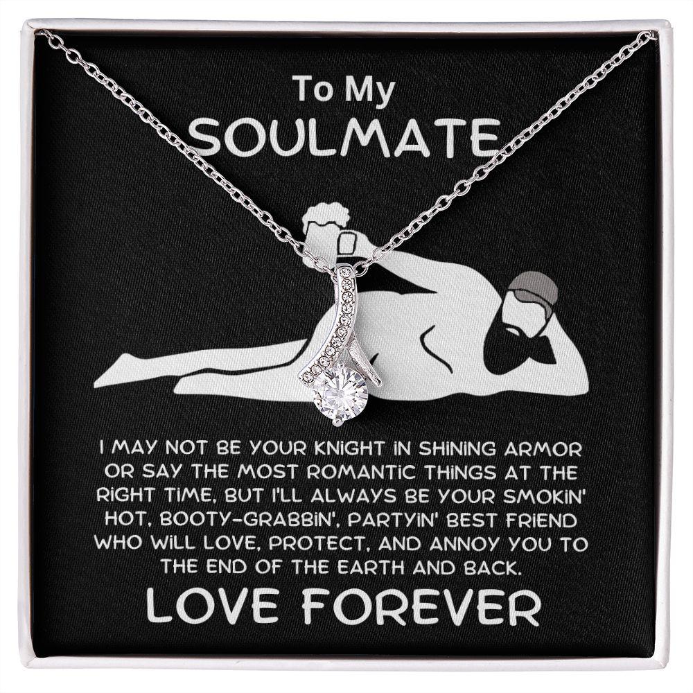 To My Soulmate - Knight in Shining Armor Alluring Beauty Pendant Necklace - Mallard Moon Gift Shop
