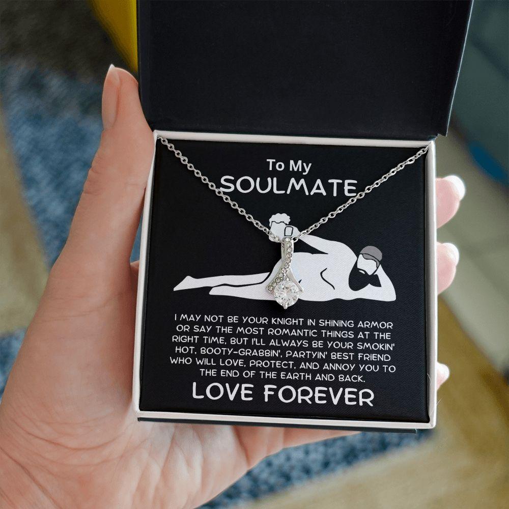 To My Soulmate - Knight in Shining Armor Alluring Beauty Pendant Necklace - Mallard Moon Gift Shop