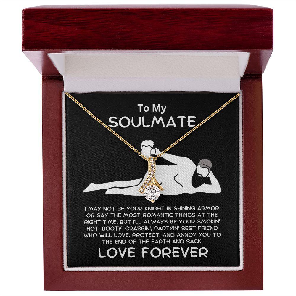 To My Soulmate - Knight in Shining Armor Alluring Beauty Pendant Necklace - Mallard Moon Gift Shop