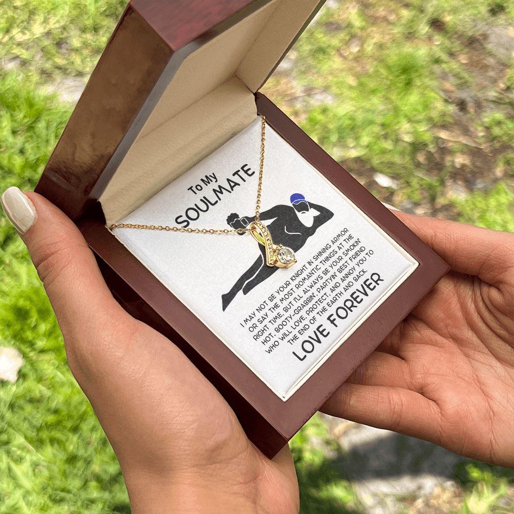 Gift for Soulmate - Not Your Knight in Shining Armor - Pendant Necklace - Mallard Moon Gift Shop