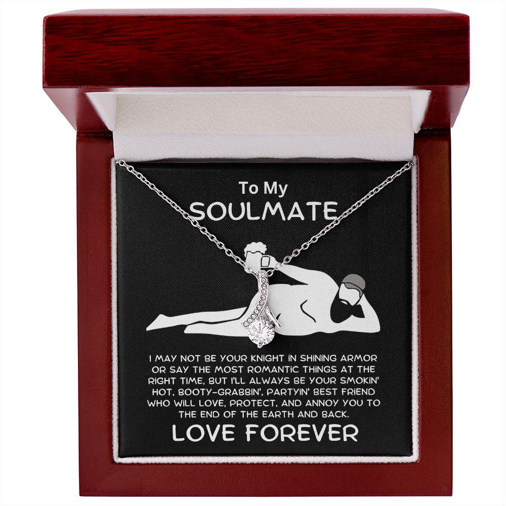 To My Soulmate - Knight in Shining Armor Alluring Beauty Pendant Necklace - Mallard Moon Gift Shop
