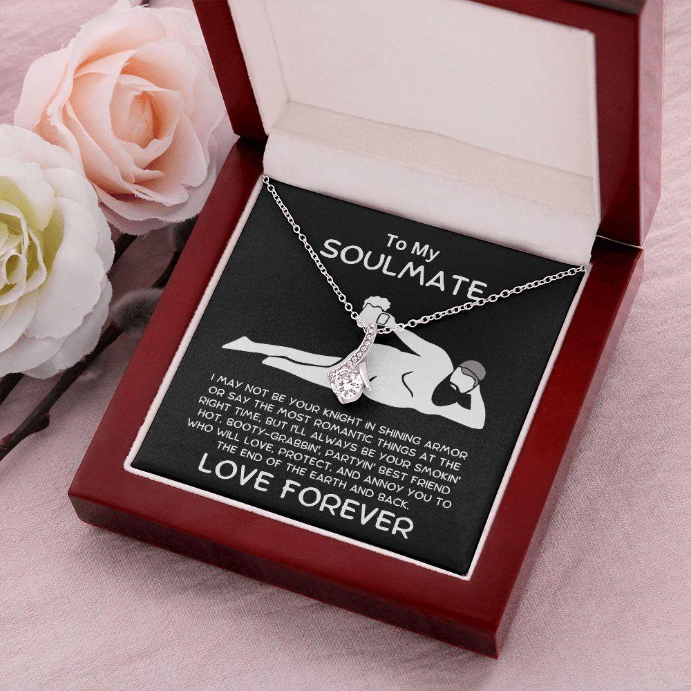 To My Soulmate - Knight in Shining Armor Alluring Beauty Pendant Necklace - Mallard Moon Gift Shop