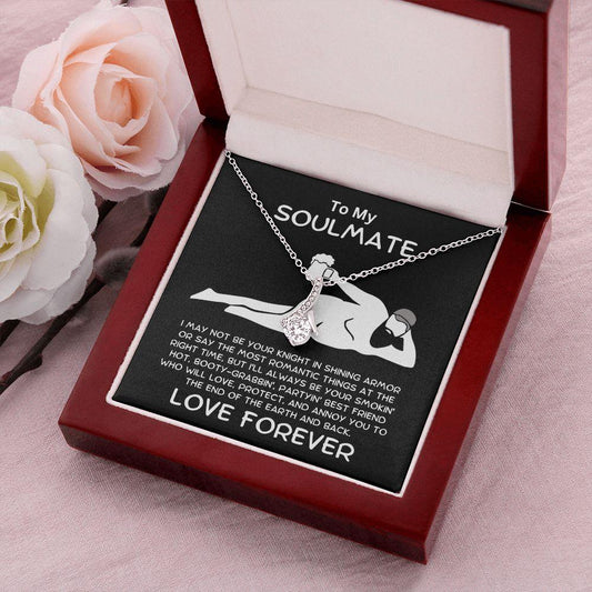 To My Soulmate - Knight in Shining Armor Alluring Beauty Pendant Necklace - Mallard Moon Gift Shop