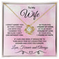 To My Wife - I Can't Live without You - Love Knot Necklace Message Card and Gift Box - Mallard Moon Gift Shop