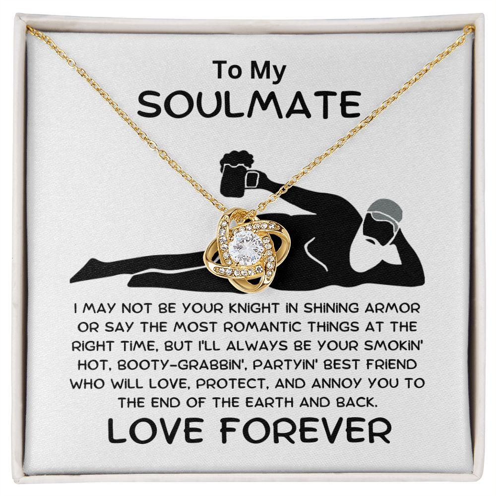 Gift for Soulmate - Smokin' Hot - Knight in Shining Armor - Love Knot Pendant Necklace - Mallard Moon Gift Shop