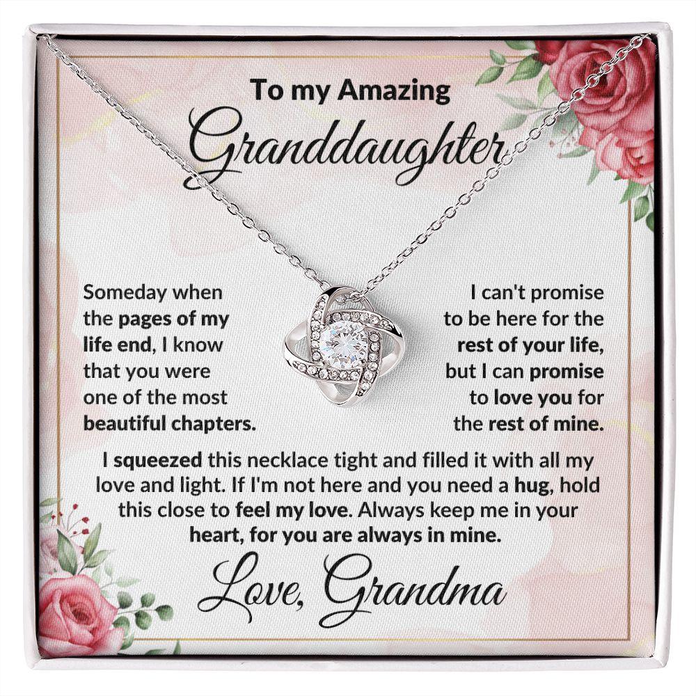 To My Amazing Granddaughter Love Knot Necklace - Mallard Moon Gift Shop