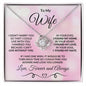 To My Wife - I Can't Live without You - Love Knot Necklace Message Card and Gift Box - Mallard Moon Gift Shop