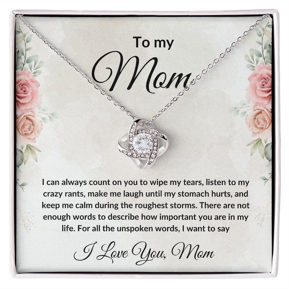 Heartfelt Gift for Mom Love Knot Necklace with Message Card Gift Box - Mallard Moon Gift Shop