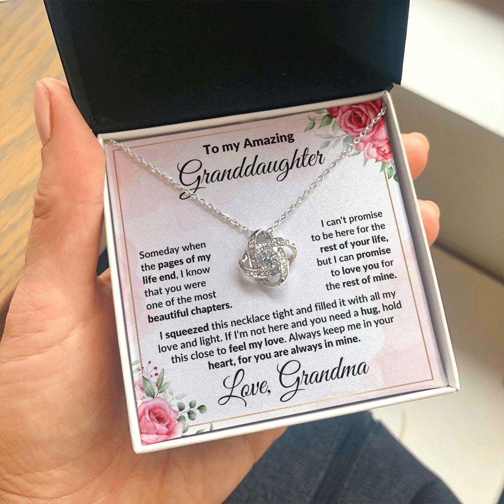 To My Amazing Granddaughter Love Knot Necklace - Mallard Moon Gift Shop
