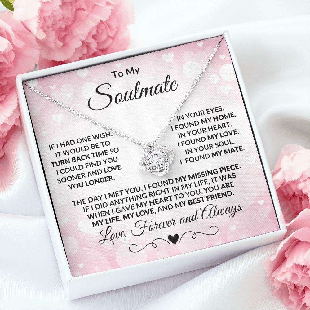 To My Soulmate - Turn Back Time - Love Knot Necklace - Mallard Moon Gift Shop