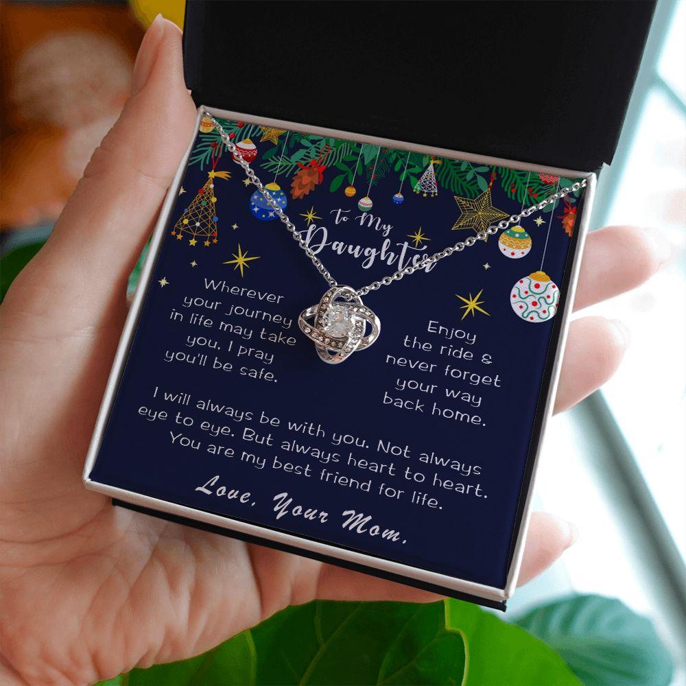 Daughter Necklace Christmas Message Card Gift Box Love Mom Friend for Life - Mallard Moon Gift Shop