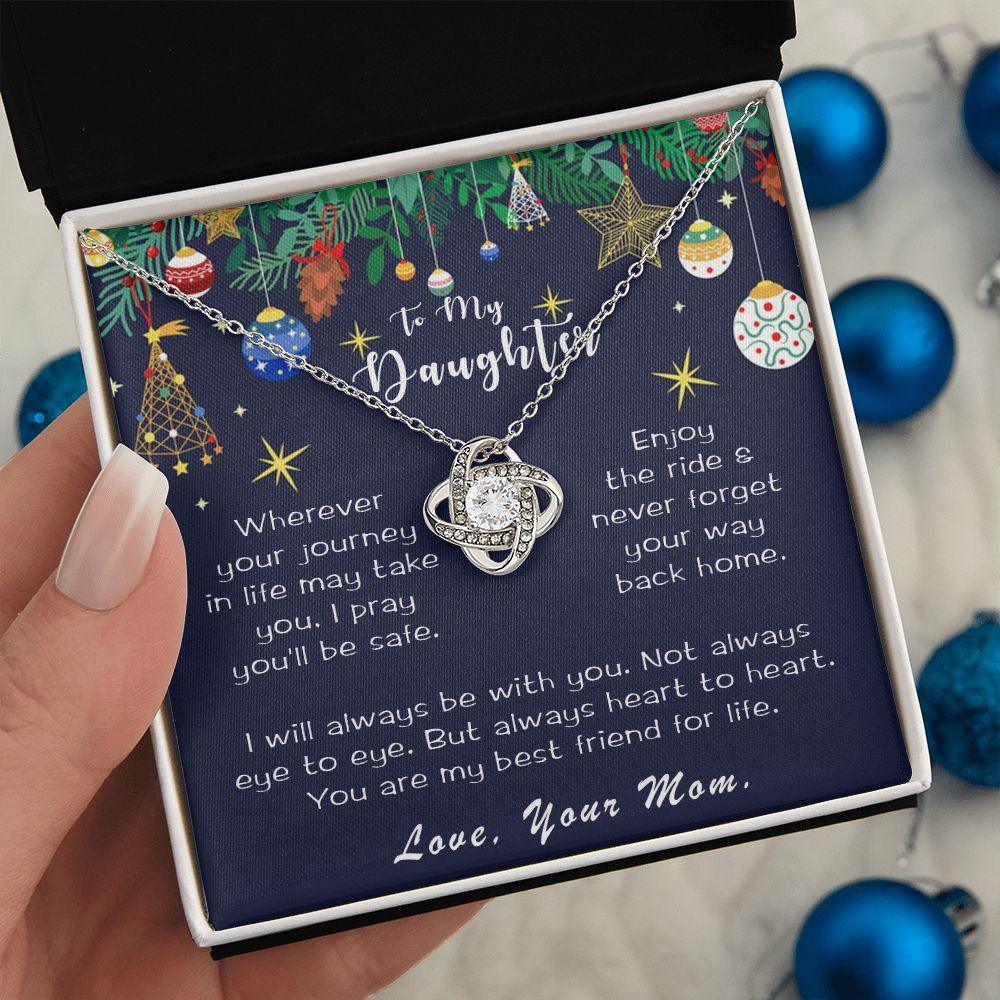 Daughter Necklace Christmas Message Card Gift Box Love Mom Friend for Life - Mallard Moon Gift Shop