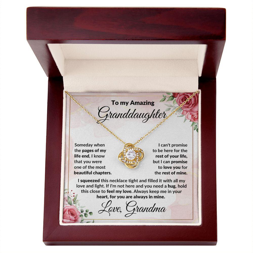 To My Amazing Granddaughter Love Knot Necklace - Mallard Moon Gift Shop