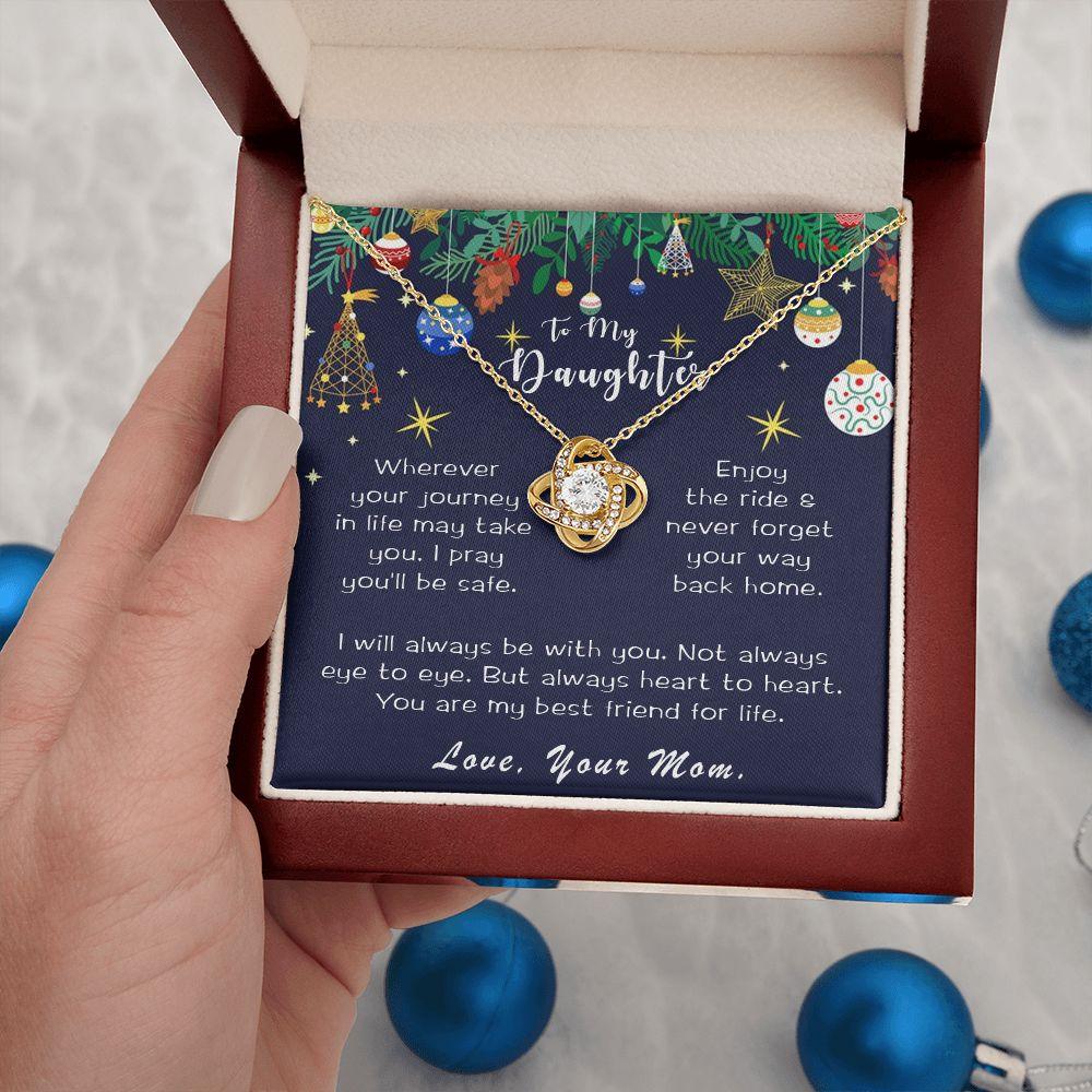 Daughter Necklace Christmas Message Card Gift Box Love Mom Friend for Life - Mallard Moon Gift Shop