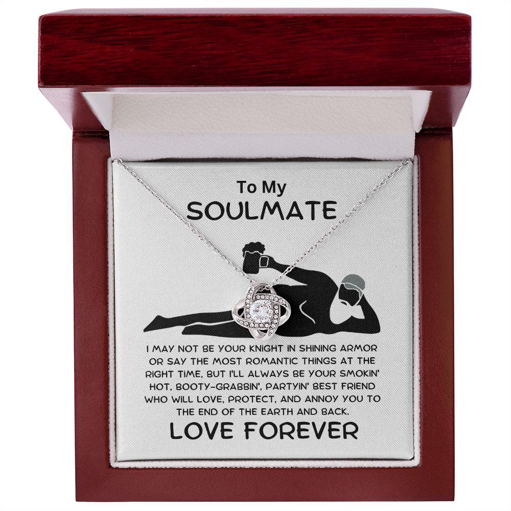 Gift for Soulmate - Smokin' Hot - Knight in Shining Armor - Love Knot Pendant Necklace - Mallard Moon Gift Shop