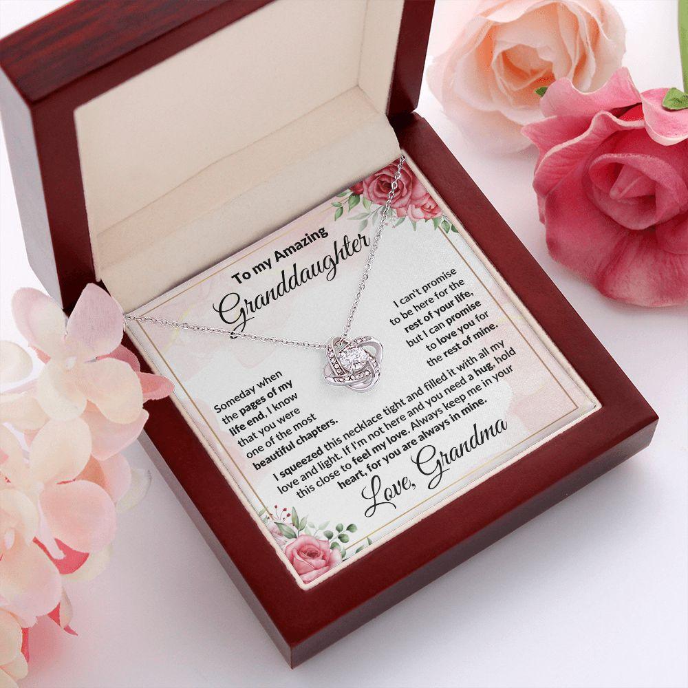 To My Amazing Granddaughter Love Knot Necklace - Mallard Moon Gift Shop