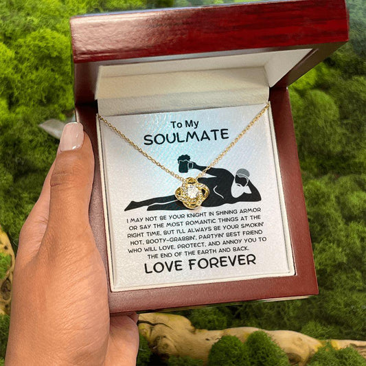 Gift for Soulmate - Smokin' Hot - Knight in Shining Armor - Love Knot Pendant Necklace - Mallard Moon Gift Shop
