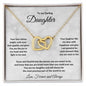To My Darling Daughter - Love Forever and Always - Interlocking Hearts Necklace with Message card and Gift Box - Mallard Moon Gift Shop