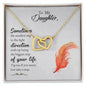 To My Daughter-Sometimes the Smallest Step Interlocking Hearts Necklace - Mallard Moon Gift Shop