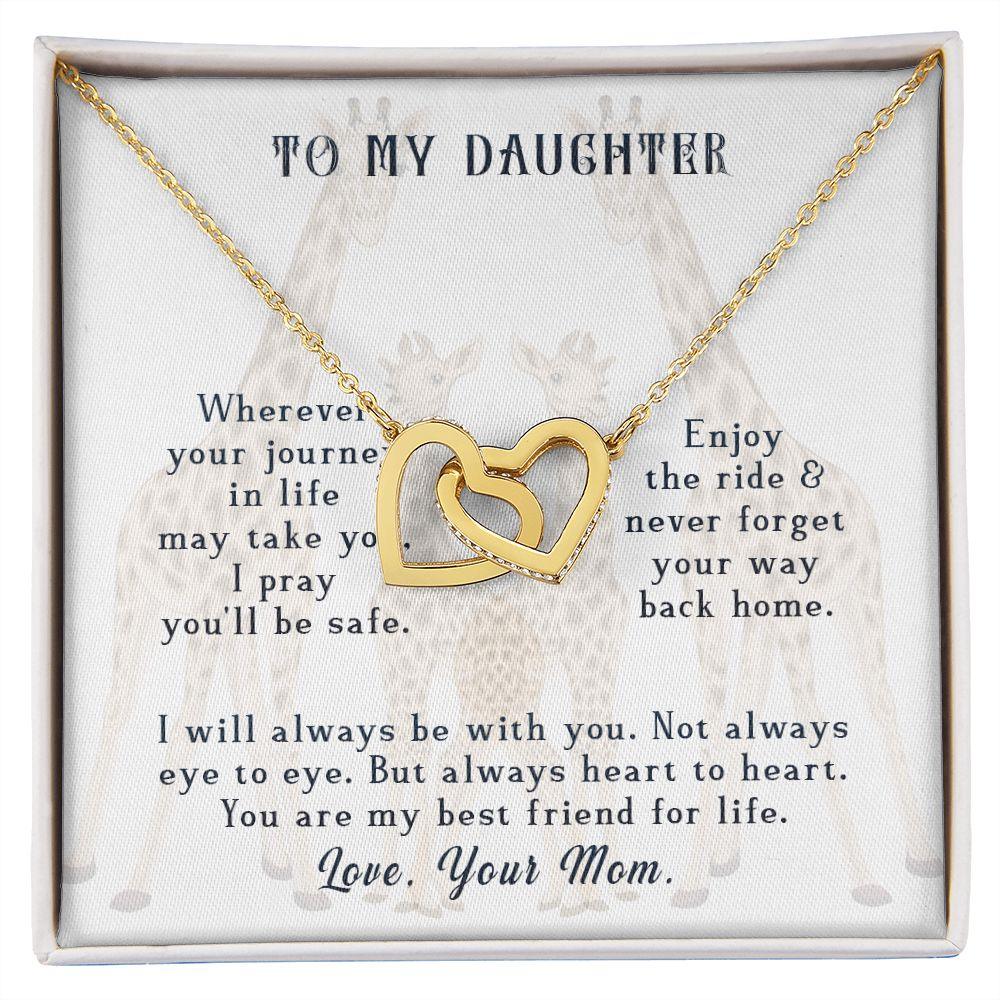 To My Daughter Your Journey in Life Interlocking Hearts Necklace - Mallard Moon Gift Shop