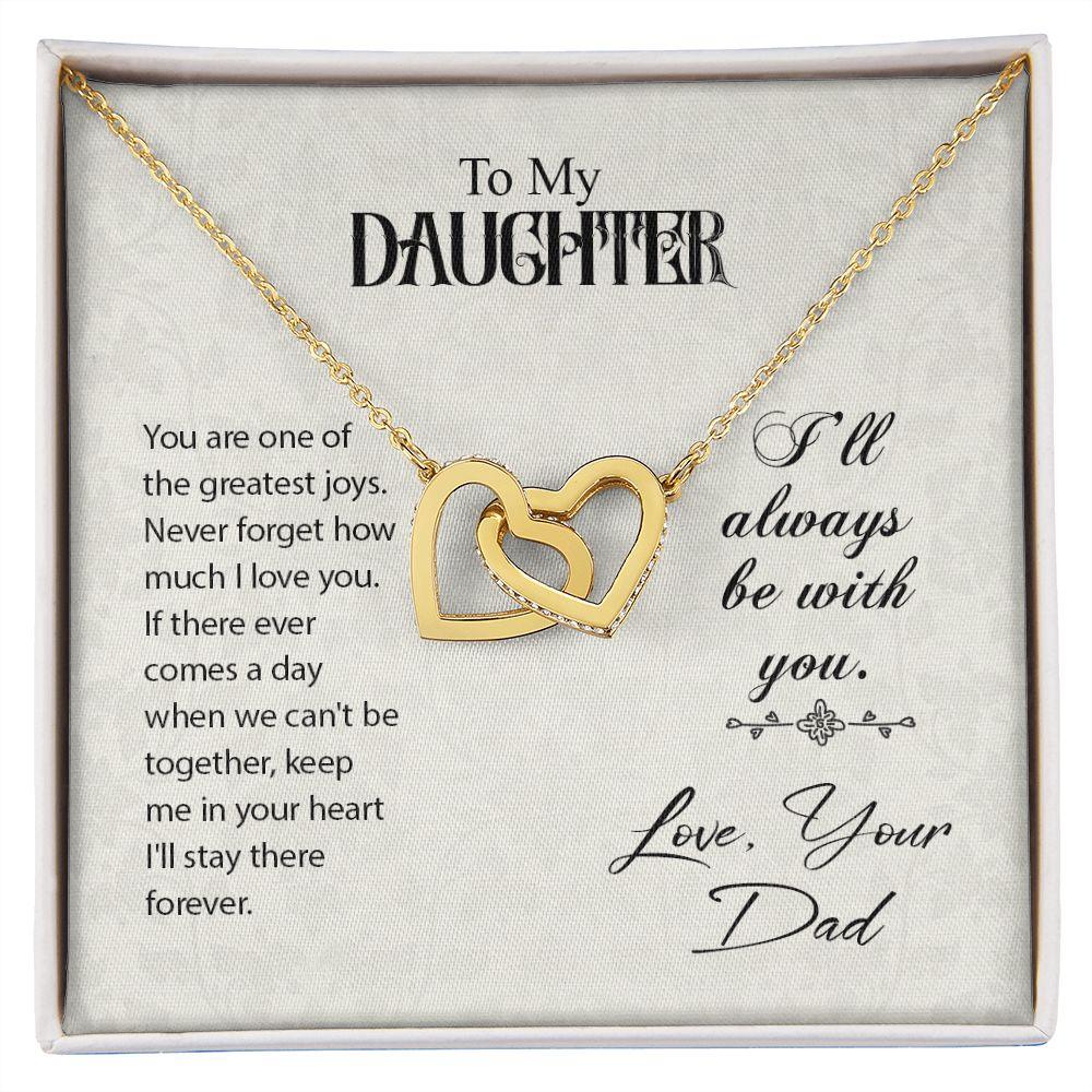 To My Daughter - Greatest Joy - Interlocking Hearts Necklace - Mallard Moon Gift Shop