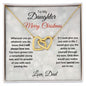 To My Daughter Merry Christmas Love Dad Interlocking Hearts Necklace - Mallard Moon Gift Shop