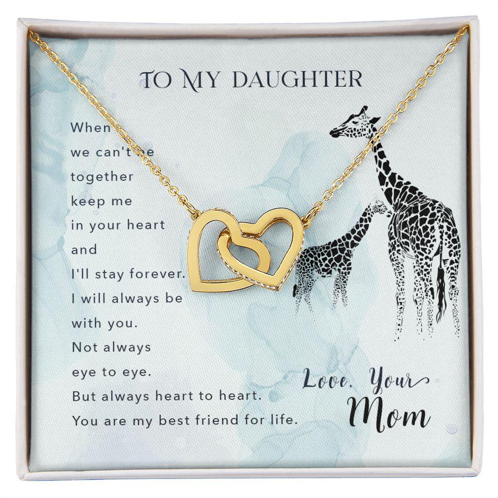 To My Daughter Best Friend for Life Interlocking Hearts Necklace - Mallard Moon Gift Shop