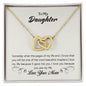 To My Daughter Pages of Life Interlocking Hearts Necklace - Mallard Moon Gift Shop