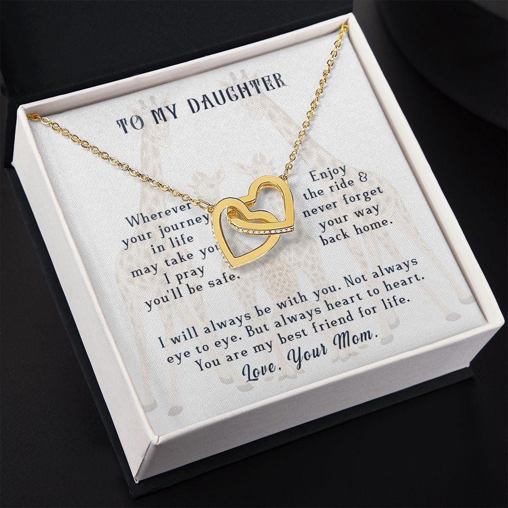To My Daughter Your Journey in Life Interlocking Hearts Necklace - Mallard Moon Gift Shop