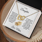 Gift for Daughter Interlocking Hearts Pendant Necklace with Gift Box - Mallard Moon Gift Shop
