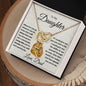 To My Daughter - Give You One Wish - Interlocking Hearts Necklace with Tiger Message Card Gift Box - Mallard Moon Gift Shop