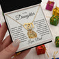 To My Daughter - Give You One Wish - Interlocking Hearts Necklace with Tiger Message Card Gift Box - Mallard Moon Gift Shop