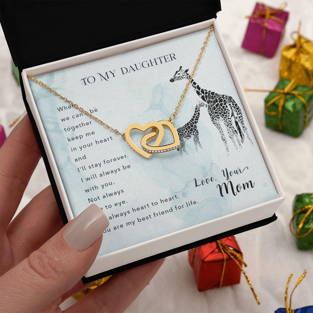 To My Daughter Best Friend for Life Interlocking Hearts Necklace - Mallard Moon Gift Shop
