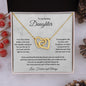 To My Darling Daughter - Love Forever and Always - Interlocking Hearts Necklace with Message card and Gift Box - Mallard Moon Gift Shop